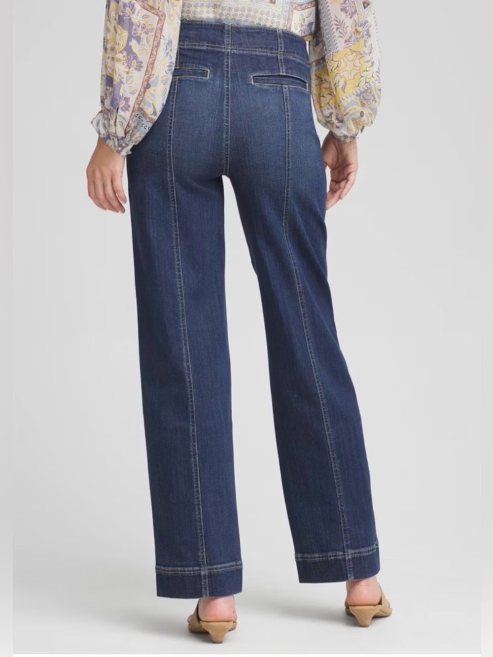 Chico’s Pull-On High-Rise Wide-Leg Jeans in Alora Indigo Dark Blue $119.50 - Picture 4 of 15
